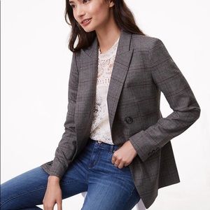 Plaid double breasted blazer
